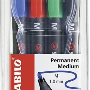 Stabilo OHPen Pack de 4 Rotuladores Permanentes - Punta Media - Trazo de 1mm - Agarre Antideslizante - Tapon Ventilado - Colores Surtidos