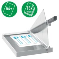 Leitz Precision Office A4+ Guillotina de papel - Recorta hasta 15 Hojas - Formato A4 - Corte Acero Rectificado de Precision