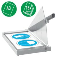 Leitz Precision Office A3 Guillotina de papel - Recorta hasta 15 Hojas - Formato A3 - Corte Acero Rectificado de Precision