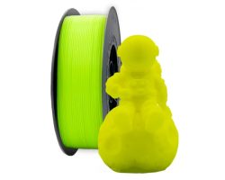 filamento-pla-amarillo-fluorescente-1-75mm-1kg Bobina de filamento PLA Amarillo Fluorescente de 1.75mm y 1kg para impresora 3D, material termoplástico ecológico de gran rigidez y tono flúor ultrabrillante uniforme.