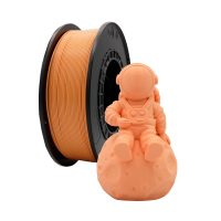 filamento-pla-cuero-1-75mm-1kg Bobina de filamento PLA Cuero de 1.75mm y 1kg para impresora 3D, material termoplástico ecológico de gran rigidez y tono marrón terracota uniforme.