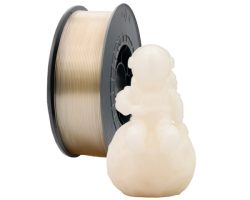 filamento-pla-transparente-1-75mm-1kg Bobina de filamento PLA Transparente de 1.75mm y 1kg para impresora 3D, material termoplástico ecológico de gran rigidez y acabado translúcido uniforme.