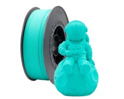 Bobina de filamento PLA Turquesa de 1.75mm y 1kg para impresora 3D, material termoplástico ecológico de gran rigidez y tono turquesa uniforme.