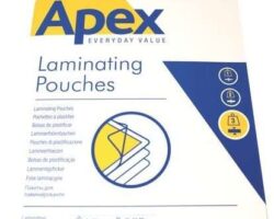 Pack de 100 fundas para plastificar Fellowes Apex A4 de 125 micras resistentes al agua con acabado brillo