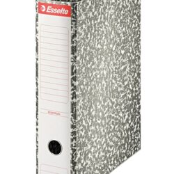 46989_1 Esselte Archivador de Palanca - Carton - Formato Folio - Lomo 75mm - Capacidad para 500 Hojas - Color Gris Jaspeado