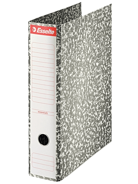 Esselte Archivador de Palanca - Carton - Formato Folio - Lomo 75mm - Capacidad para 500 Hojas - Color Gris Jaspeado