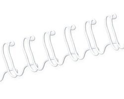Fellowes Wire Pack de 100 Espirales Dobles Metalicas 10mm - Hasta 80 Paginas - Color Blanco