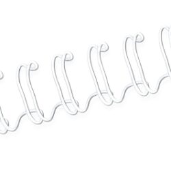 Fellowes Wire Pack de 100 Espirales Dobles Metalicas 10mm - Hasta 80 Paginas - Color Blanco