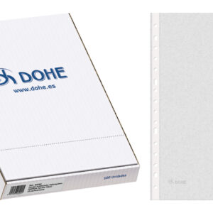 Dohe Caja de 100 Fundas Multitaladro Premium - Formato Folio - 16 Perforaciones - Transparentes