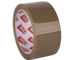 Precinto acrílico Apli marrón de 48mm en polipropileno brillante para embalaje de cajas