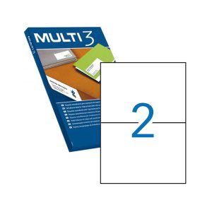 Multi3 Pack de 1.000 Etiquetas Blancas Cantos Rectos Tamaño 210.0X148.0mm con Adhesivo Permanente para Multiples Usos