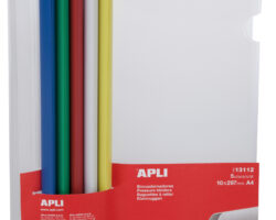 encuadernadores-deslizantes-apli-10x297mm-colores-surtidos Encuadernadores deslizantes genéricos compatibles Apli de Colores Surtidos de 10x297mm para fundas transparentes e informes de 100 hojas