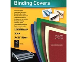 Fellowes Pack de 25 Portadas de Carton Simil Piel Delta Cuero A4 - 250 gr - Color Negro