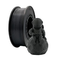 filamento-pla-grafito-1-75mm-1kg Bobina de filamento PLA Grafito de 1.75mm y 1kg para impresora 3D, material termoplástico ecológico de gran rigidez y tono oscuro uniforme.