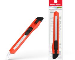 Erichkrause Cuter con Fijador Push-Lock Standard - Sistema de Sujecion de Cuchilla con Seguro de Empuje - Partidor Incorporado - Cuchilla Segmentada de Acero Resistente al Desgaste - Color Variado