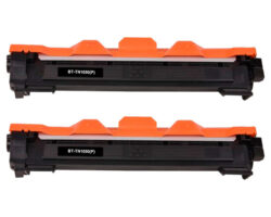 Pack de 2 cartuchos de tóner compatibles Brother TN1050 Negro para impresoras láser monocromo.