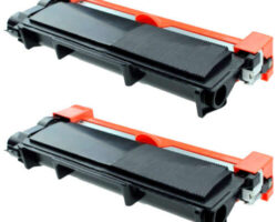 Pack de dos cartuchos de tóner compatible Brother TN2320 Negro de alta capacidad para impresoras láser