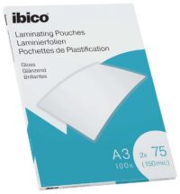 627319 Ibico Caja de 100 Laminas de Plastificar Gloss A3 75 Micras