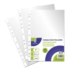 Bismark Pack de 10 Fundas Multitaladro Tamaño Folio 80 Micras