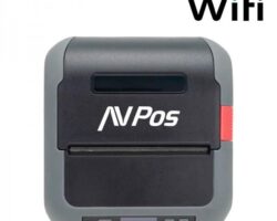Impresora térmica portátil de etiquetas AVPos AVP-MLP900W con funda protectora y conectividad WiFi en color negro