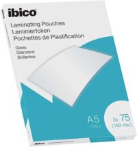 627314 Ibico Caja de 100 Laminas para Plastificar Gloss A5 75 Micras