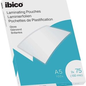 Ibico Caja de 100 Laminas para Plastificar Gloss A5 75 Micras