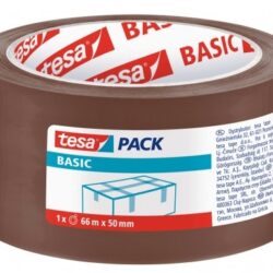 Precinto de embalar Tesa Basic marrón de 50mm con adhesivo ecológico para cajas de cartón