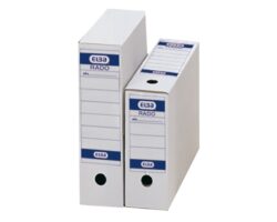 Elba Caja de Archivo Definitivo Folio - Resistente y Duradera - Ideal para Organizar Documentos - Color Blanco y Azul
