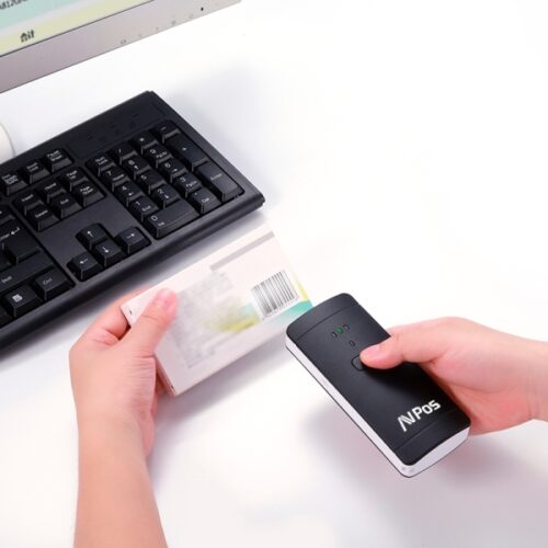 AVPos BP200 Lector de Codigos Portatil - 1600Mah - Codigos 1D, 2D y QR - USB, Bluetooth - Color Negro