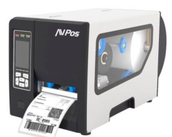 AVPos E1 Impresora Termica Etiquetas Industrial - Velocidad 203mm/s - Resolucion 300 DPI - USB, Serie y LAN - Color Blanco-Negro