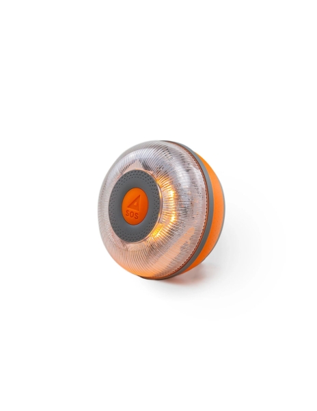 FlashLED SOS Baliza de señalizacion de emergencia en carretera V16, homologada por la DGT, con GPS y SIM integrada, conectividad DGT 3.0, visibilidad 1 km, base magnetica, proteccion IP54