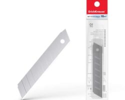Erichkrause Pack de 10 Cuchillas de Repuesto de Acero Segmentado - Medidas 18mm x 0.5mm - Afilado de Doble Cara - Resistente al Desgaste
