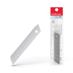 19274 Erichkrause Pack de 10 Cuchillas de Repuesto de Acero Segmentado - Medidas 18mm x 0.5mm - Afilado de Doble Cara - Resistente al Desgaste