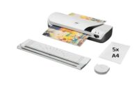 4410034_1 GBC Inspire+ A4 Set de Plastificadora + Recortadora de Esquinas + Cizalla + Paquete de 5 Bolsas de Plastificacion A4