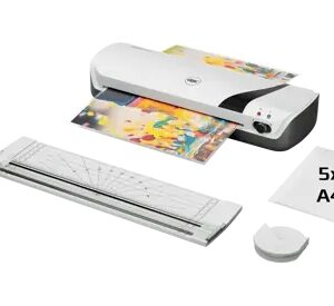 GBC Inspire+ A4 Set de Plastificadora + Recortadora de Esquinas + Cizalla + Paquete de 5 Bolsas de Plastificacion A4