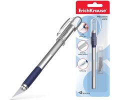 Cuchilla de precisión ErichKrause de cuerpo metálico con agarre ergonómico de goma