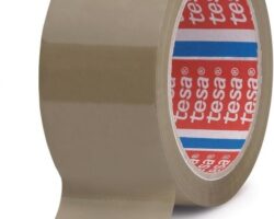 Precinto de embalar Tesa 4089 marrón de 50mm con adhesivo de caucho natural para cajas
