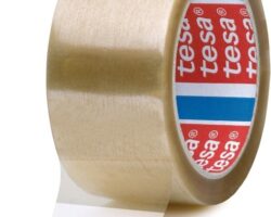 Precinto de embalar Tesa 4089 transparente de 50mm con adhesivo de caucho natural para embalaje profesional