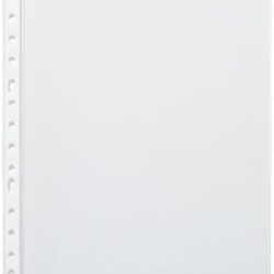 Pardo Pack de 100 Fundas Multitaladro A4 Transparentes 90 Micras - Acabado Cristal - Refuerzo en Blanco