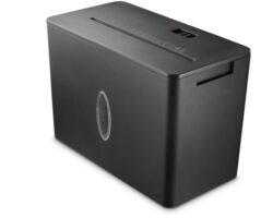 Destructora de papel Hama Safe x40-B con corte transversal P-4, capacidad de 8 litros y destrucción de tarjetas ideal para optimización y rendimiento en la oficina.