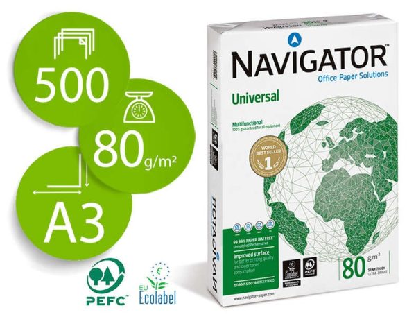 papel-navigator-a3-80gr-297x420mm-oficina Papel Navigator A3 80gr de 297x420mm para impresión profesional en impresoras A3