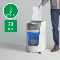 Destructora de Papel Leitz IQ OptiMax Home Office 350 con Tecnología de Giro y Corte de Micropartículas P5