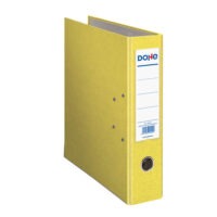 Archivador de palanca A4 Dohe de lomo ancho 70mm en color amarillo con cantoneras metálicas y tarjetero para oficina
