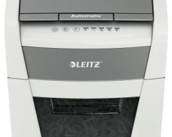 Destructora Automática de Papel Leitz IQ Autofeed 50X P4 con autoalimentación de 50 hojas y corte en partículas ideal para optimización y rendimiento en la oficina.